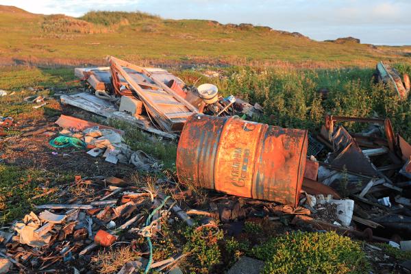 Another signs left by human activity there. Fuel barrels and other garbage.